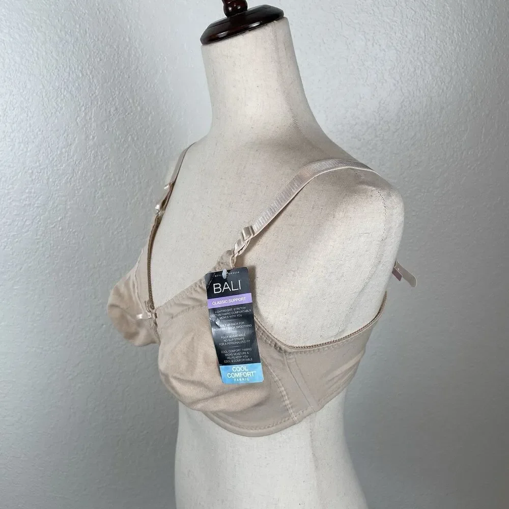 Bali Double Classic Support Women’s‎ 34D Cotton Wire-Free Bra 3036 Soft Taupe